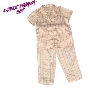 Cabernet Cream and‎ Pink Striped Pajama Set